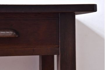 アンティーク家具　和製アンティーク　ナラ材　深みのある色合いの薄型コンソールテーブル(平机、在宅ワーク、在宅用デスク)