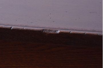 アンティーク家具　和製アンティーク　ナラ材　深みのある色合いの薄型コンソールテーブル(平机、在宅ワーク、在宅用デスク)