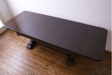 アンティーク家具　イギリスアンティーク　上質な特大ドローリーフテーブル(エクステンションテーブル)