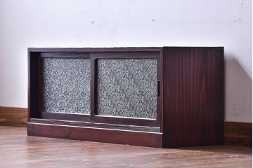 アンティーク家具　古材使用　もみの木　古い木の質感が魅力的なローボード(戸棚)(1)