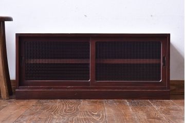 アンティーク家具　古材使用　もみの木　古い木の質感が魅力的なローボード(戸棚)(2)