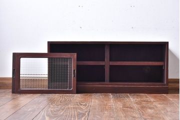 アンティーク家具　古材使用　もみの木　古い木の質感が魅力的なローボード(戸棚)(2)