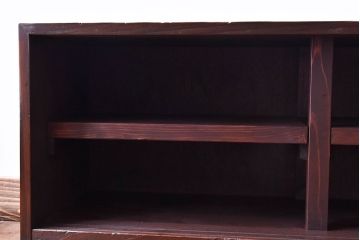アンティーク家具　古材使用　もみの木　古い木の質感が魅力的なローボード(戸棚)(2)