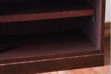 アンティーク家具　古材使用　もみの木　古い木の質感が魅力的なローボード(戸棚)(2)