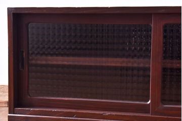 アンティーク家具　古材使用　もみの木　古い木の質感が魅力的なローボード(戸棚)(2)