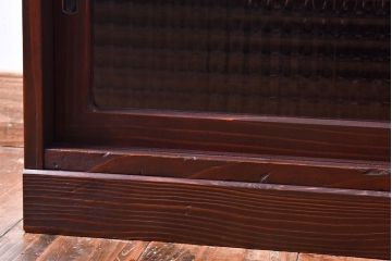 アンティーク家具　古材使用　もみの木　古い木の質感が魅力的なローボード(戸棚)(2)