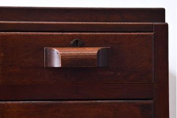 アンティーク家具　大正ロマン　透かし彫りがおしゃれなワークデスク(片袖机、在宅ワーク、在宅用子供机)