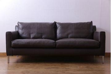 中古　極美品　アイラーセン(eilersen)　ストリームラインソファ(STREAMLINE SOFA)　本革(牛革)製2人掛けソファ・ダークブラウン