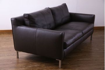 中古　極美品　アイラーセン(eilersen)　ストリームラインソファ(STREAMLINE SOFA)　本革(牛革)製2人掛けソファ・ダークブラウン