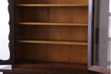 ビンテージ　中古　松本民芸家具　#58型　扉のデザインがおしゃれな食器棚(カップボード)