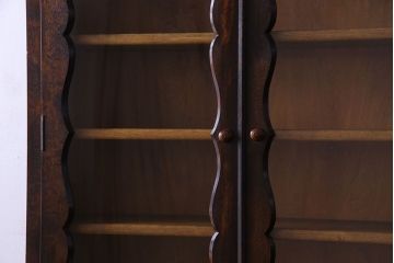 ビンテージ　中古　松本民芸家具　#58型　扉のデザインがおしゃれな食器棚(カップボード)