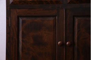 ビンテージ　中古　松本民芸家具　#58型　扉のデザインがおしゃれな食器棚(カップボード)