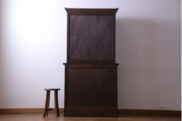 ビンテージ　中古　松本民芸家具　#58型　扉のデザインがおしゃれな食器棚(カップボード)