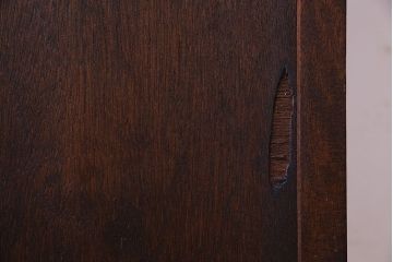 ビンテージ　中古　松本民芸家具　#58型　扉のデザインがおしゃれな食器棚(カップボード)