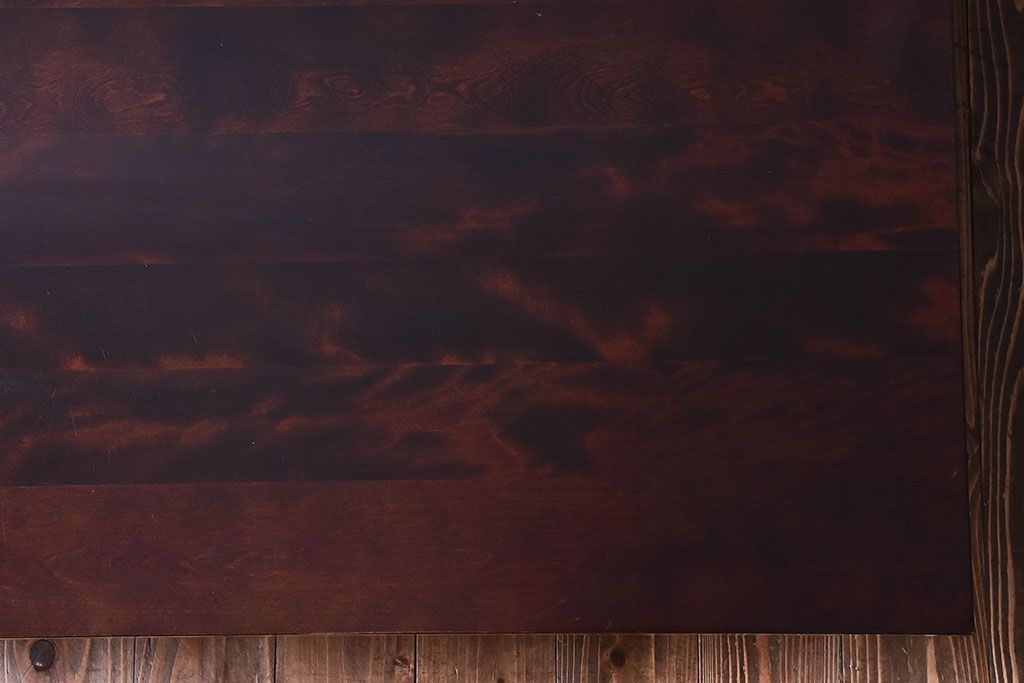 中古　北海道民芸家具　シックなデザインの折りたたみローテーブル(座卓)(定価約17万円)