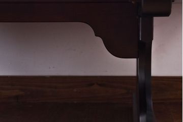 中古　北海道民芸家具　シックなデザインの折りたたみローテーブル(座卓)(定価約17万円)