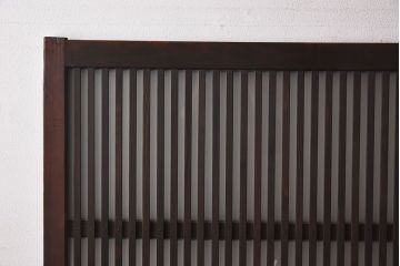 和製アンティーク　和モダンなガラス入り格子戸(引き戸、建具)2枚セット