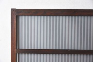 和製アンティーク　和モダンなガラス入り格子戸(引き戸、建具)2枚セット