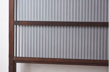 和製アンティーク　和モダンなガラス入り格子戸(引き戸、建具)2枚セット