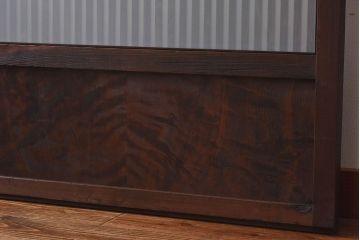 和製アンティーク　和モダンなガラス入り格子戸(引き戸、建具)2枚セット