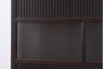 和製アンティーク　上品な雰囲気漂う和モダンな格子戸(引き戸、建具)2枚セット