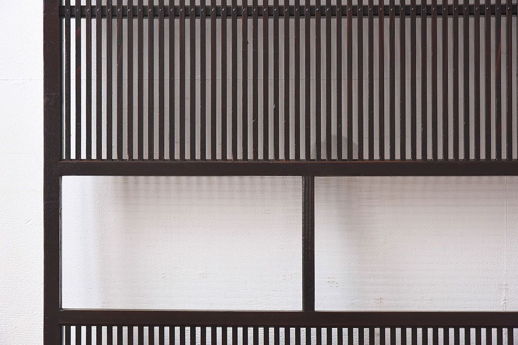 和製アンティーク　上品な雰囲気漂う和モダンな格子戸(引き戸、建具)2枚セット