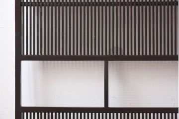 和製アンティーク　上品な雰囲気漂う和モダンな格子戸(引き戸、建具)2枚セット