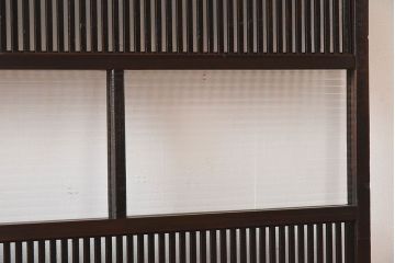 和製アンティーク　上品な雰囲気漂う和モダンな格子戸(引き戸、建具)2枚セット