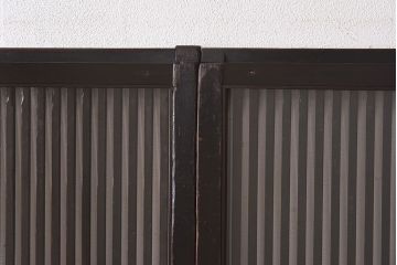 和製アンティーク　上品な雰囲気漂う和モダンな格子戸(引き戸、建具)2枚セット