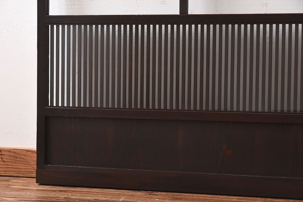 和製アンティーク　上品な雰囲気漂う和モダンな格子戸(引き戸、建具)2枚セット