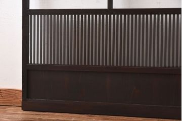 和製アンティーク　上品な雰囲気漂う和モダンな格子戸(引き戸、建具)2枚セット