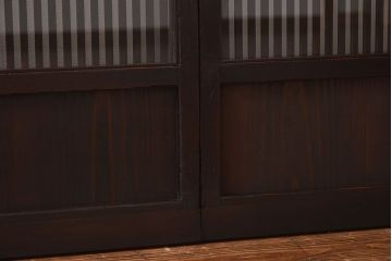 和製アンティーク　上品な雰囲気漂う和モダンな格子戸(引き戸、建具)2枚セット