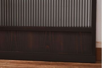 和製アンティーク　上品な雰囲気漂う和モダンな格子戸(引き戸、建具)2枚セット