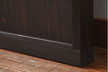 和製アンティーク　上品な雰囲気漂う和モダンな格子戸(引き戸、建具)2枚セット