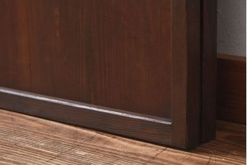和製アンティーク　色ガラスがおしゃれなガラス障子戸(格子戸、引き戸、建具)2枚セット