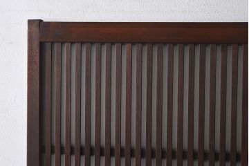 和製アンティーク　和モダンな雰囲気漂う細身のガラス帯格子戸(引き戸、建具)2枚セット