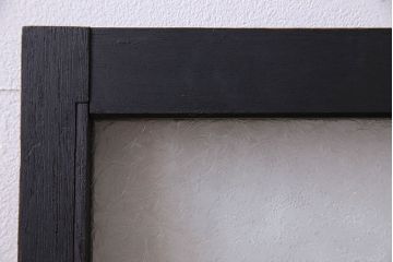 ペイント家具　色ガラスがアクセントのモダンなフィックス窓(はめ殺し窓、明かり取り、明り取り)2枚セット