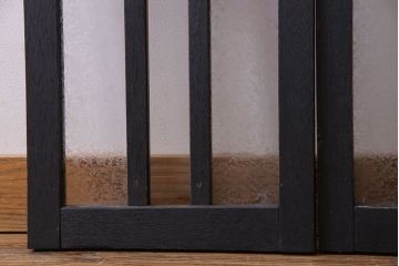 ペイント家具　色ガラスがアクセントのモダンなフィックス窓(はめ殺し窓、明かり取り、明り取り)2枚セット