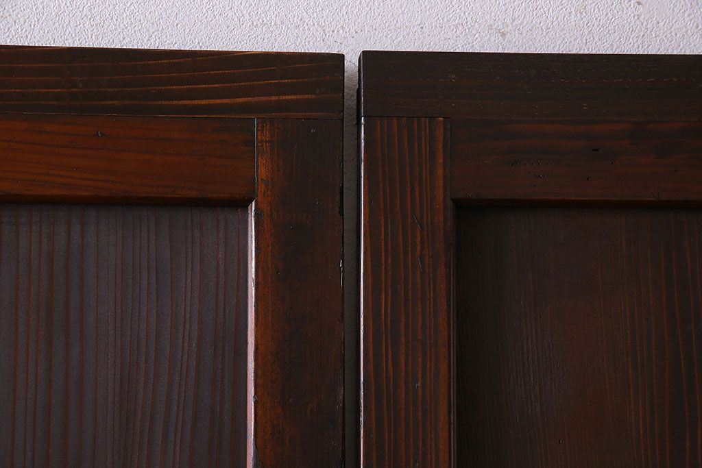 【F様ご成約済み・ご決済用】和製アンティーク　和の雰囲気漂う組子帯戸(ガラス帯戸、引き戸、建具)2枚セット