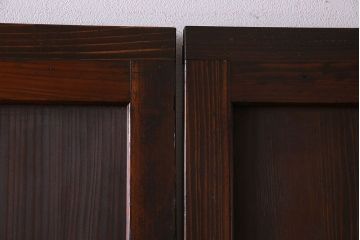 【F様ご成約済み・ご決済用】和製アンティーク　和の雰囲気漂う組子帯戸(ガラス帯戸、引き戸、建具)2枚セット