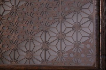 【F様ご成約済み・ご決済用】和製アンティーク　和の雰囲気漂う組子帯戸(ガラス帯戸、引き戸、建具)2枚セット