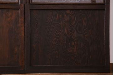 【F様ご成約済み・ご決済用】和製アンティーク　和の雰囲気漂う組子帯戸(ガラス帯戸、引き戸、建具)2枚セット