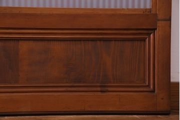 和製アンティーク　明るい木肌が印象的な裏ガラス入り格子戸(引き戸、建具)2枚セット