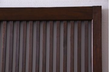 和製アンティーク　シンプルなデザインが魅力的な細身の格子戸(引き戸、建具)2枚セット