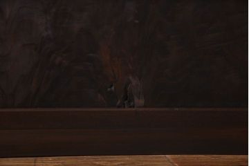 和製アンティーク　シンプルなデザインが魅力的な細身の格子戸(引き戸、建具)2枚セット