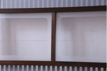 和製アンティーク　シンプルなデザインが魅力的な細身の格子戸(引き戸、建具)2枚セット
