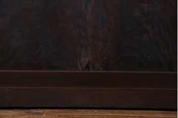 和製アンティーク　シンプルなデザインが魅力的な細身の格子戸(引き戸、建具)2枚セット