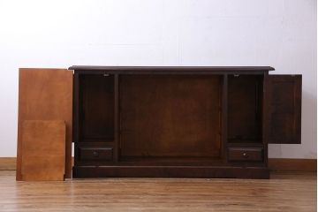 中古　北海道民芸家具　HM135　扉の面取りデザインが美しいサイドボード(定価約38万円)