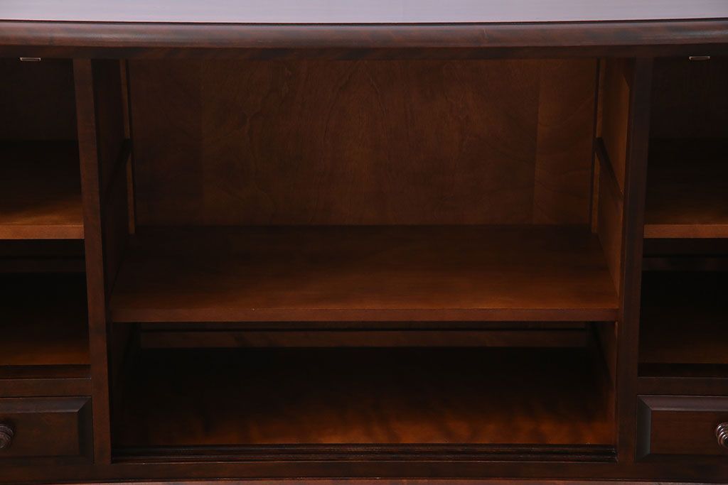 中古　北海道民芸家具　HM135　扉の面取りデザインが美しいサイドボード(定価約38万円)