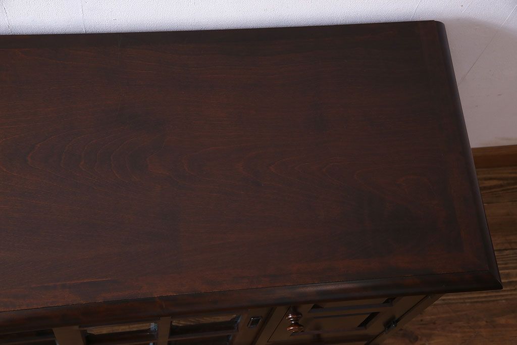 中古　北海道民芸家具　HM135　扉の面取りデザインが美しいサイドボード(定価約38万円)